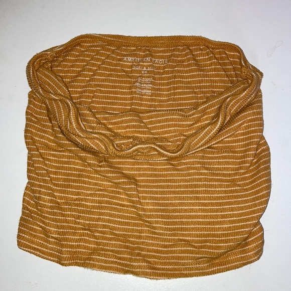 American Eagle Orange/White Crop Top - Picture 3 of 4